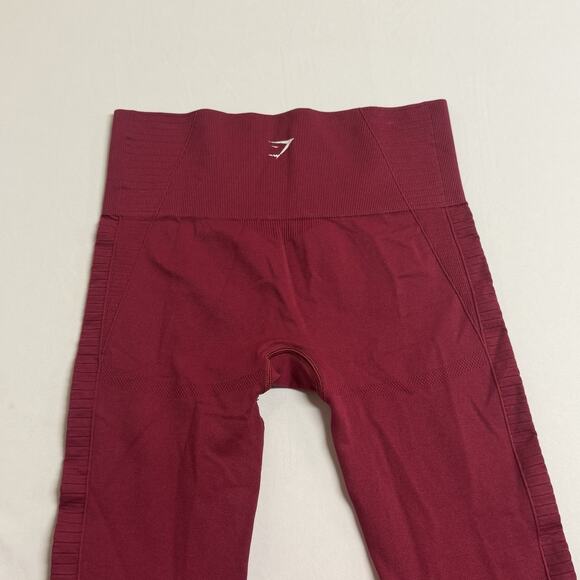 Gymshark Energy Seamless High Rise Perforated Leggings Burgundy Womens Small S - Picture 4 of 15